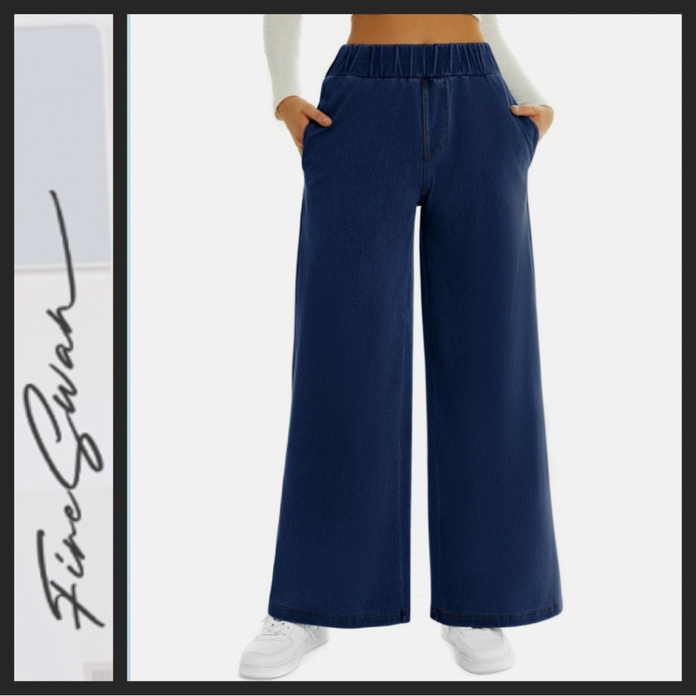 NWT High Rise Baggy Dark Wash Wide Leg Jeans